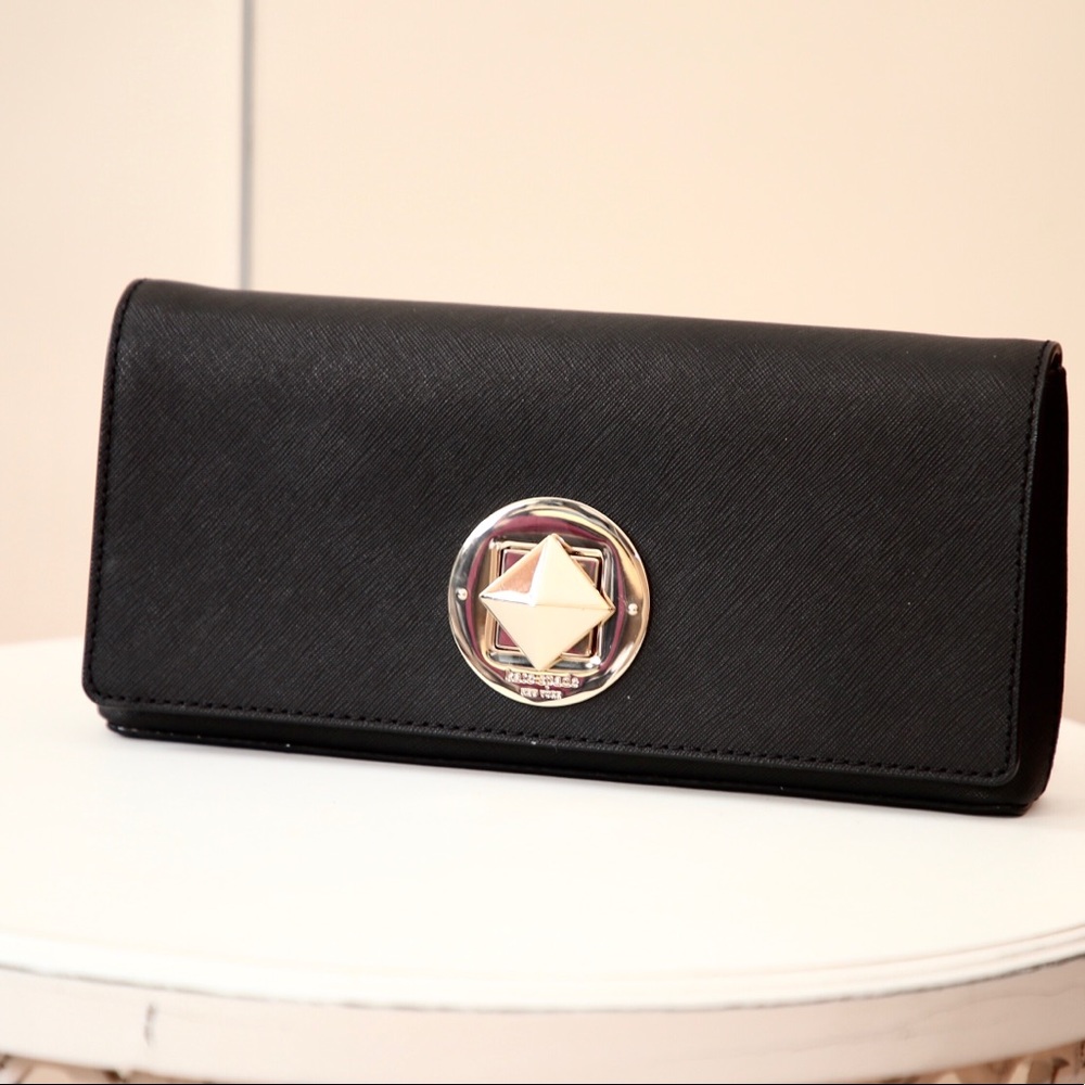 Kate Spade Keira black twist buckle cluch